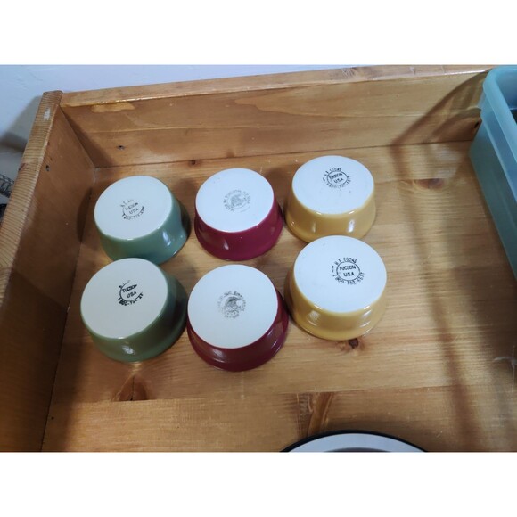 Lot Of 6 H. F. Coors Ceramic Ramekins Round Desert Colors Made In Tucson 3x1.5" - Picture 3 of 6